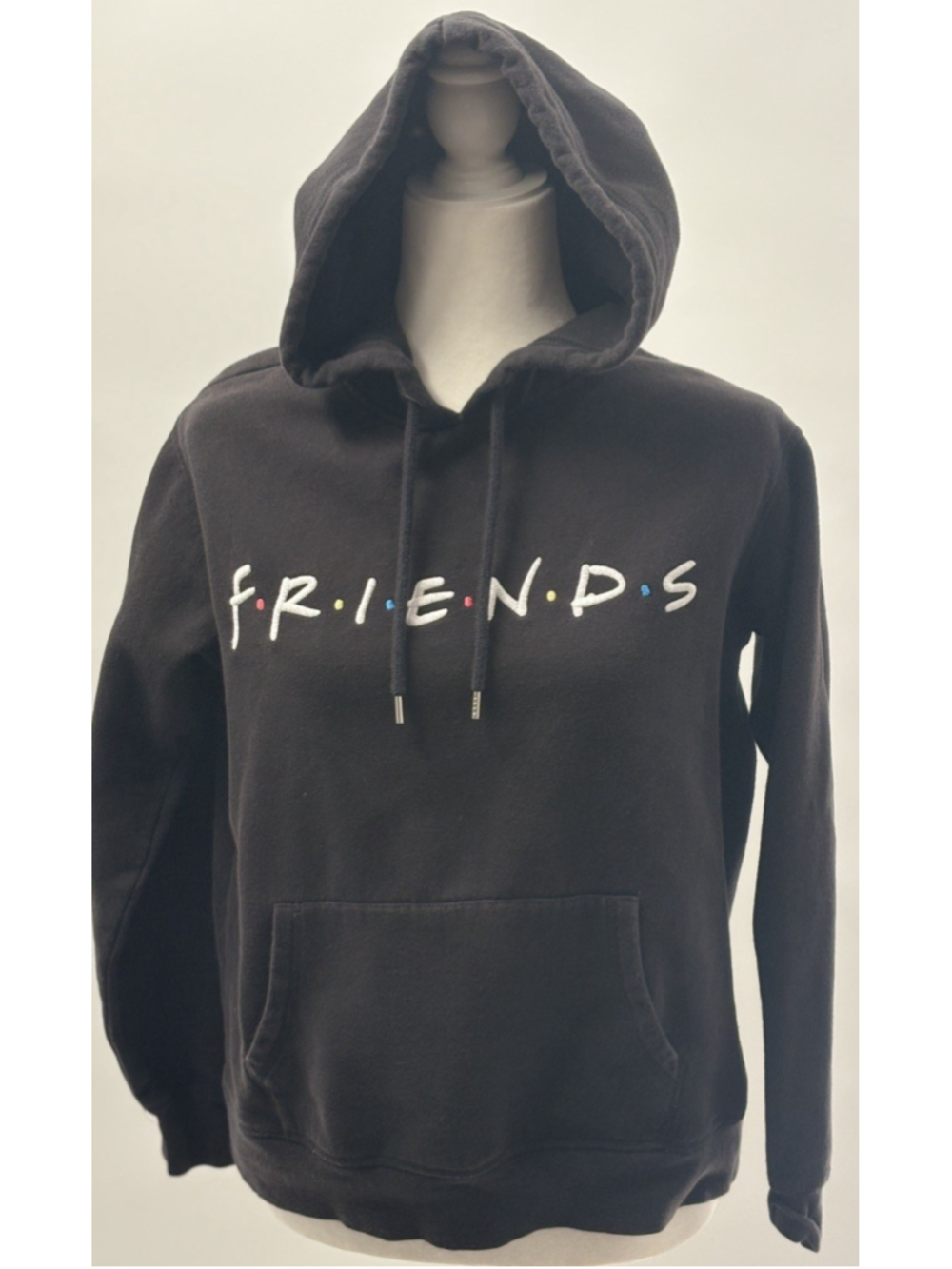 H&M Friends TV Show Graphic Hoodie Sweatshirt Black Medium 90s Y2K Pop Culture